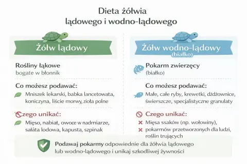 Dieta żółwia domowego: Lądowy czy wodny? Co jeść, czego unikać?