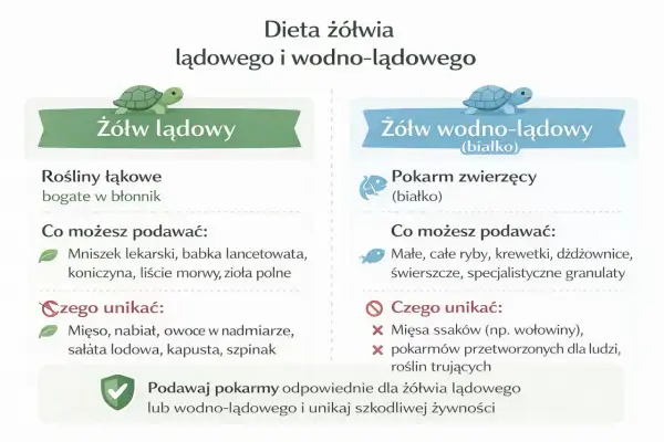Dieta żółwia domowego: Lądowy czy wodny? Co jeść, czego unikać?
